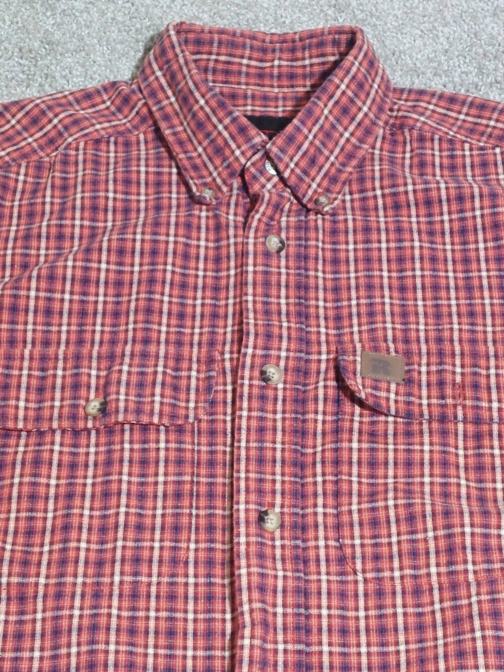 Riggs Workwear short sleeve plaid flannel shirt size L